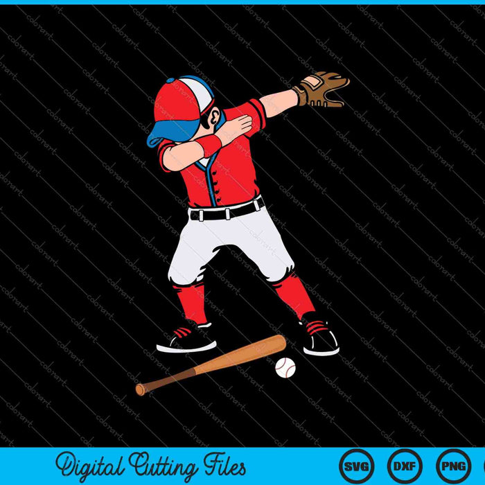 Baseballer Sports Athlete Dabbing Baseball Player SVG PNG Cutting Printable Files
