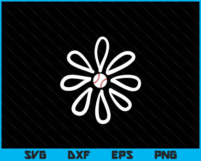 Baseball shirts Flower Daisy Baseball center SVG PNG Digital Cutting File