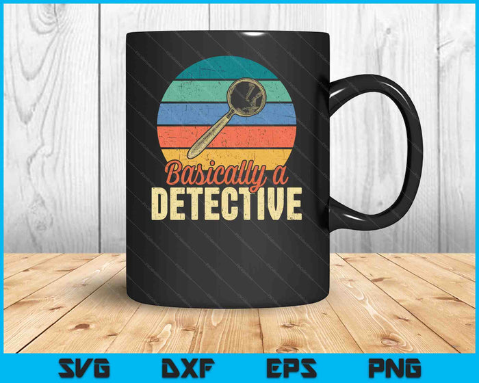 Eigenlijk een detective-onderzoeker-inspecteur die SVG PNG digitale snijbestanden bespioneert