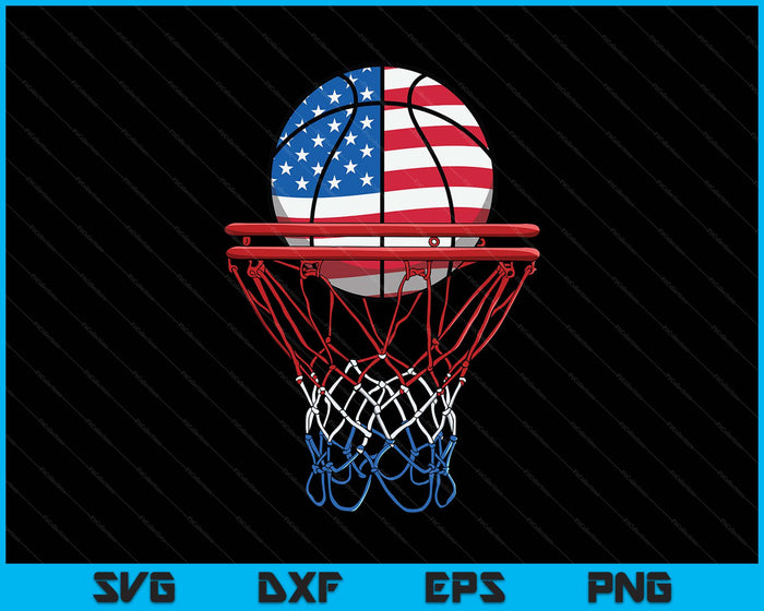 Basketball American Patriotic 4th Of July Us Flag SVG PNG Digital Printable Files