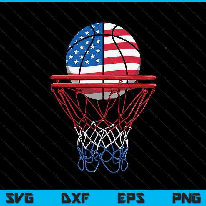 Basketball American Patriotic 4th Of July Us Flag SVG PNG Digital Printable Files