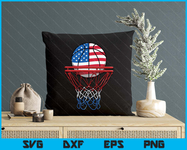 Basketball American Patriotic 4th Of July Us Flag SVG PNG Digital Printable Files
