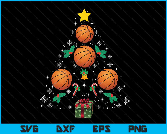 Basketbal kerstboom kerst basketbal SVG PNG digitale snijbestanden