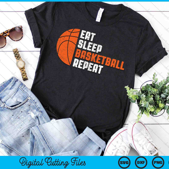 Basketball Coach Eat Sleep Basketball Repeat Basketball SVG PNG Cutting Printable Files