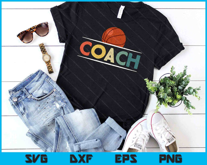 Basketball Coach Gifts Vintage Ball Coaching SVG PNG Digital Cutting Files