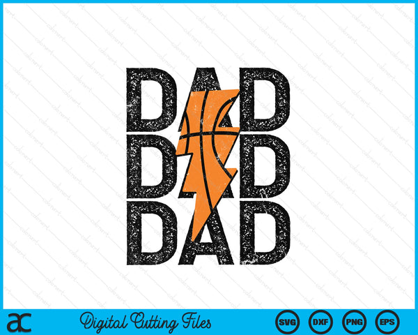 Basketball dad distressed lightning bolt SVG cut file