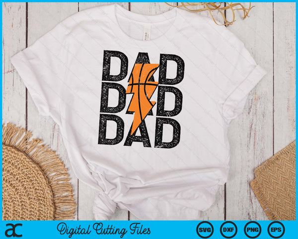 Basketball Dad Distressed Lightning Bolt SVG PNG Digital Printable Files