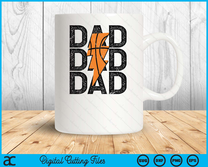 Basketball Dad Distressed Lightning Bolt SVG PNG Digital Printable Files