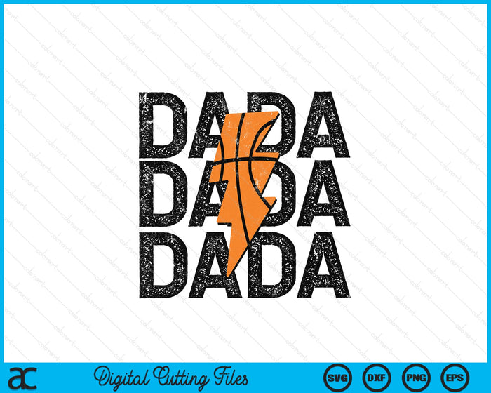 Basketball Dada Distressed Lightning Bolt SVG PNG Digital Printable Files