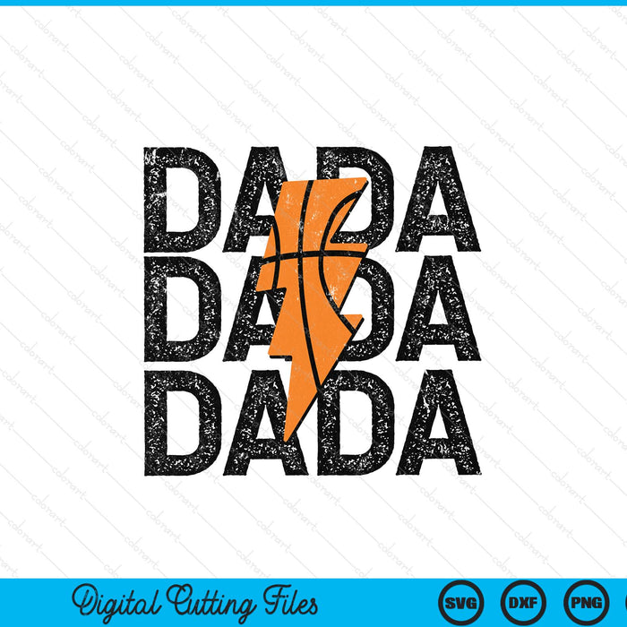 Basketball Dada Distressed Lightning Bolt SVG PNG Digital Printable Files