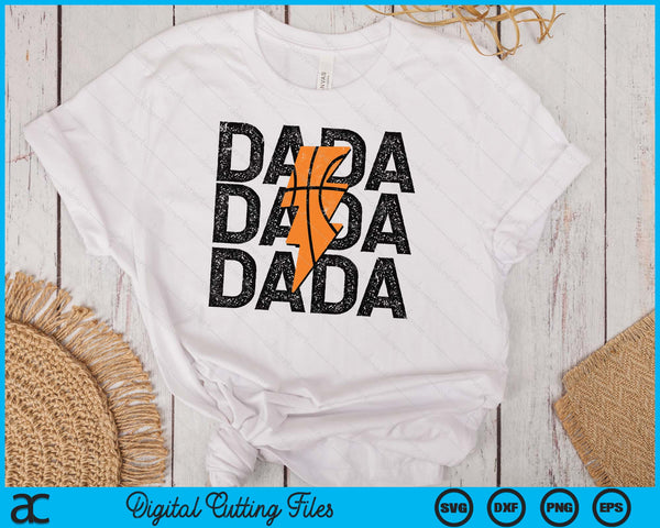 Basketball Dada Distressed Lightning Bolt SVG PNG Digital Printable Files