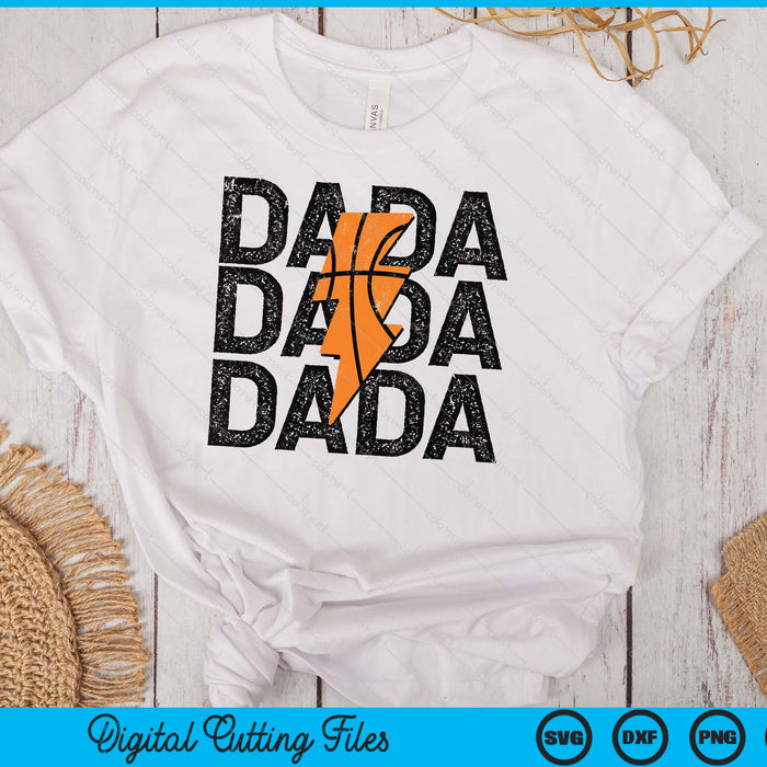 Basketball Dada Distressed Lightning Bolt SVG PNG Digital Printable Files