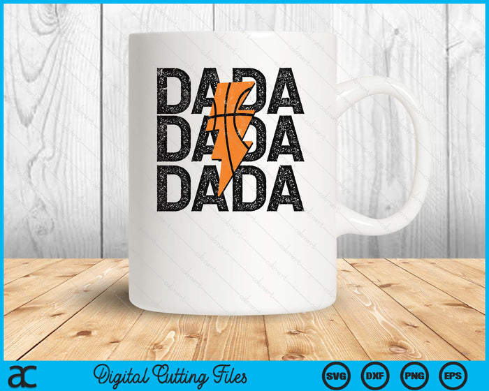 Basketball Dada Distressed Lightning Bolt SVG PNG Digital Printable Files