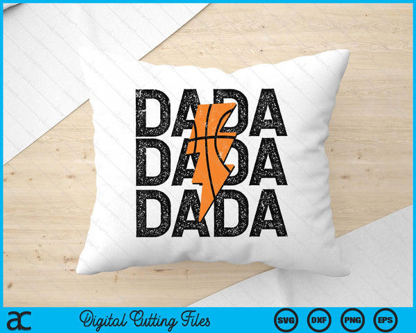 Basketball Dada Distressed Lightning Bolt SVG PNG Digital Printable Files