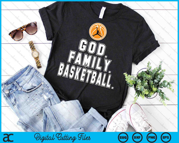 Basketbal familie God speler christelijke SVG PNG digitale snijbestanden