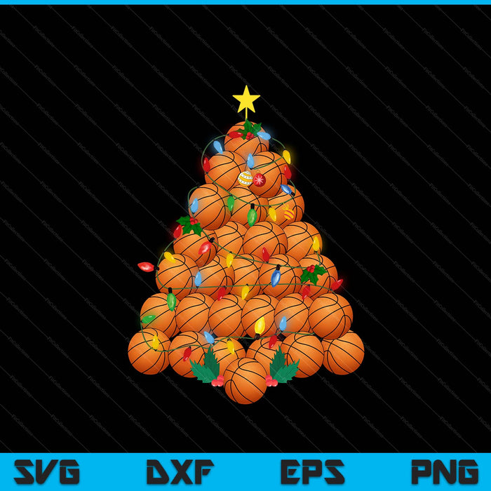 Basketball football Christmas tree Xmas pajamas player coach SVG cut file