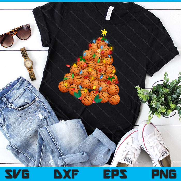 Basketball Football Christmas Tree Xmas Pajamas Player Coach SVG PNG Digital Printable Files