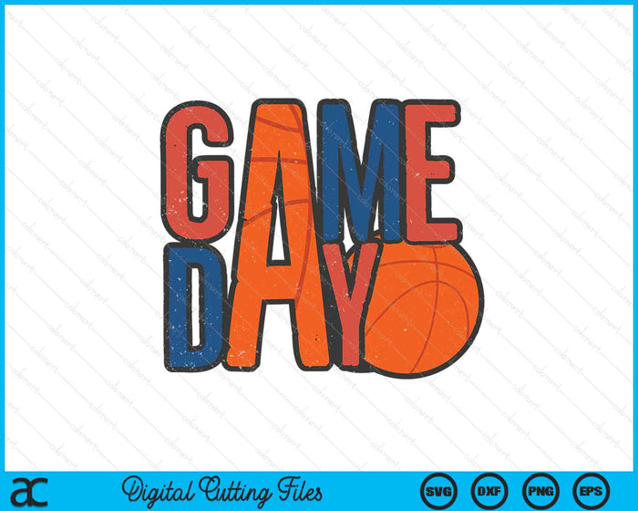 Basketball Game Day Navy Blue And Red SVG PNG Digital Printable Files