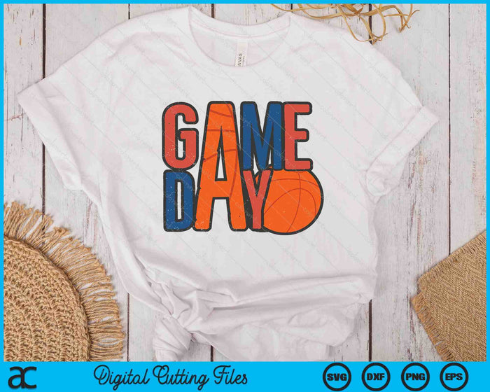 Basketball Game Day Navy Blue And Red SVG PNG Digital Printable Files