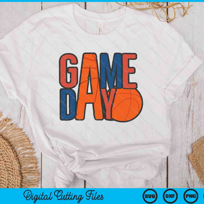 Basketball Game Day Navy Blue And Red SVG PNG Digital Printable Files