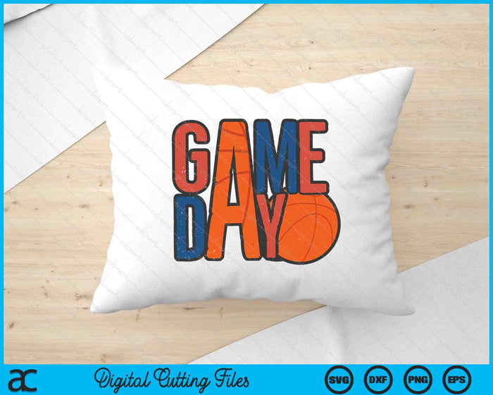 Basketball Game Day Navy Blue And Red SVG PNG Digital Printable Files