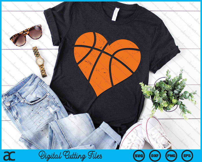 Basketball Heart Love Valentines Day Basketball Player SVG PNG Digital Cutting Files