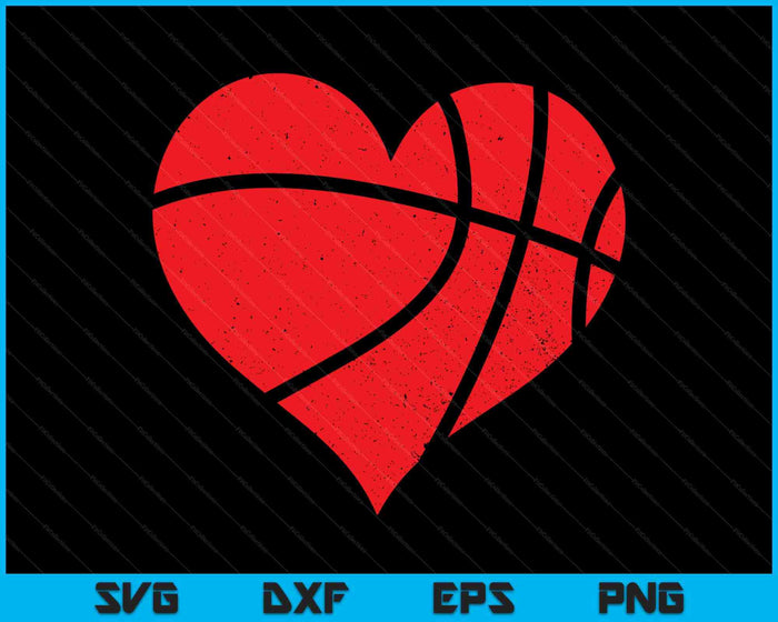 Basketball Heart Love Valentines Day Sport Player Coach Kids SVG PNG Digital Printable Files