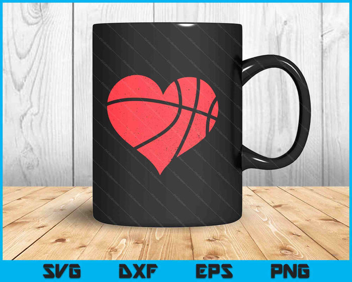 Basketball Heart Love Valentines Day Sport Player Coach Kids SVG PNG Digital Printable Files