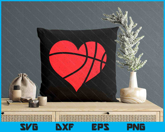 Basketball Heart Love Valentines Day Sport Player Coach Kids SVG PNG Digital Printable Files