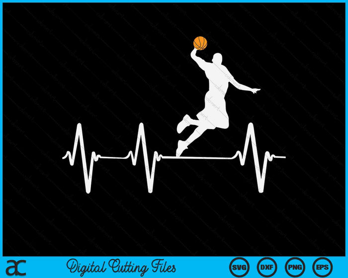 Basketball Heartbeat SVG PNG Digital Cutting Files