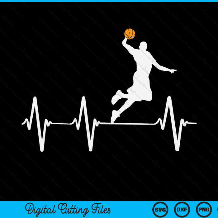 Basketball Heartbeat SVG PNG Digital Cutting Files