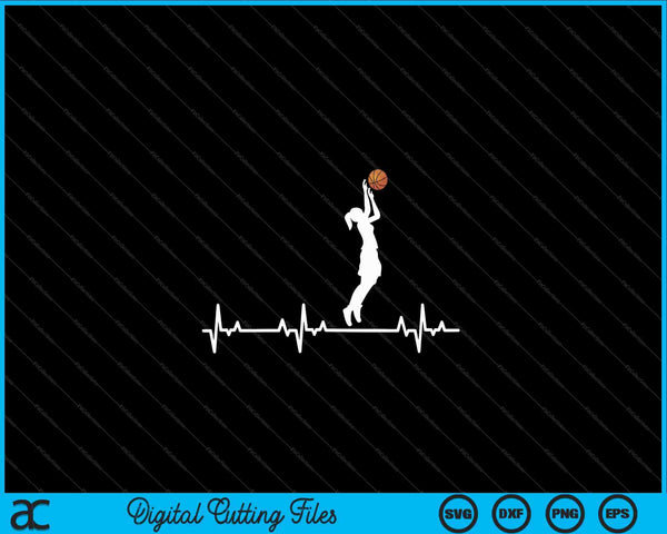 Basketbal Heartbeat SVG PNG snijden afdrukbare bestanden