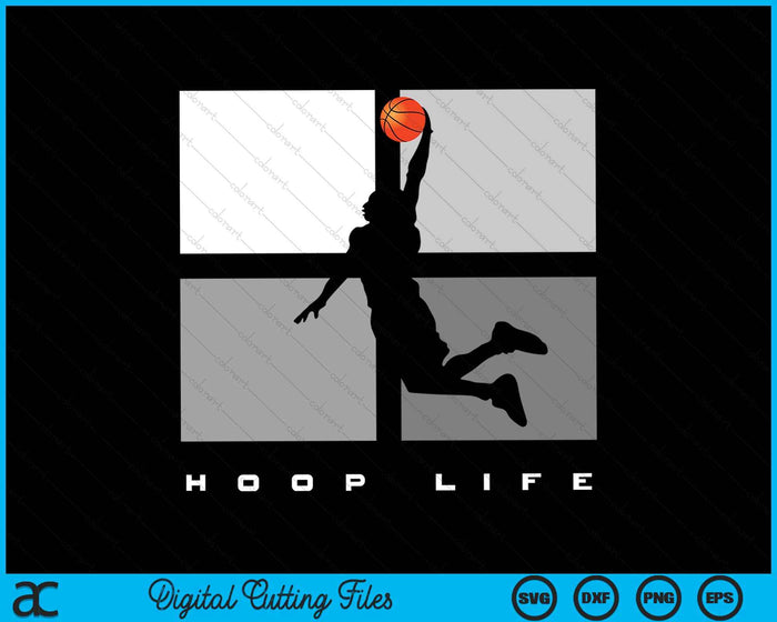 Basketbal hoepel leven SVG PNG digitale snijbestanden