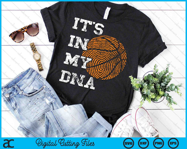 Basketball It's In My DNA Fingerprint SVG PNG Digital Cutting Files