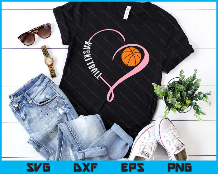 Basketball Ladies Valentine's Day Basketball Lover SVG PNG Digital Printable Files