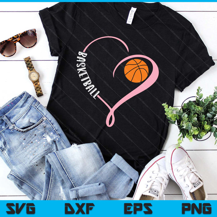 Basketball Ladies Valentine's Day Basketball Lover SVG PNG Digital Printable Files