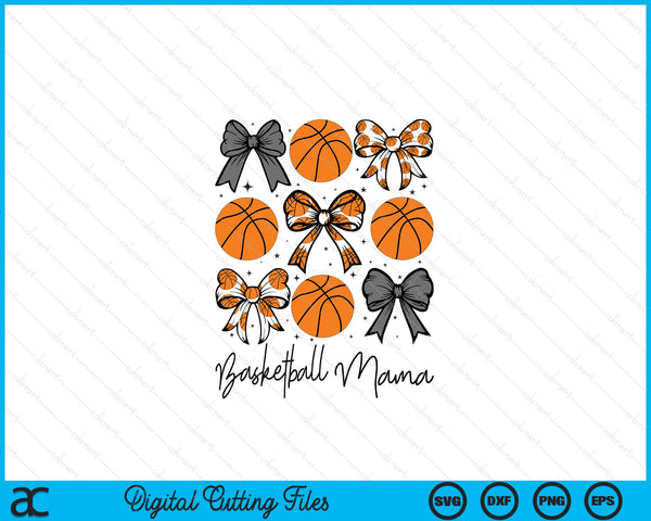 Basketball mama coquette bow basketball season SVG cut file