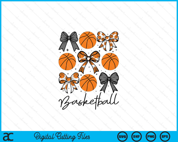 Basketball mama coquette bow basketball season SVG cut file