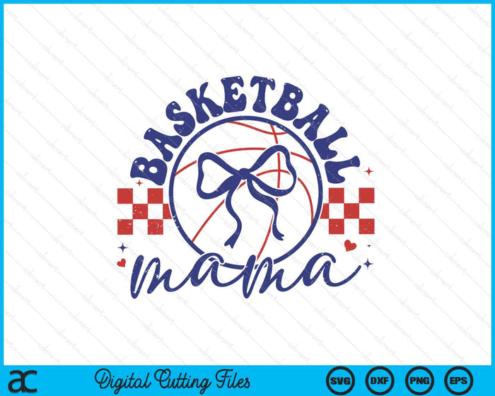 Basketball Mama Coquette Bow Mother's Day SVG PNG Digital Printable Files