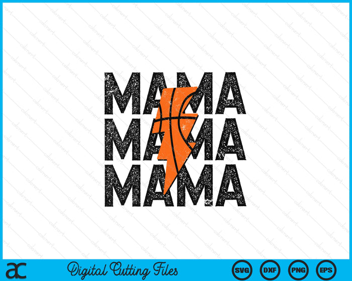 Basketball Mama Distressed Lightning Bolt SVG PNG Digital Printable Files