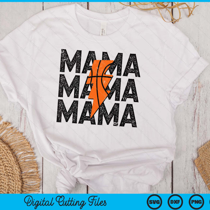 Basketball Mama Distressed Lightning Bolt SVG PNG Digital Printable Files