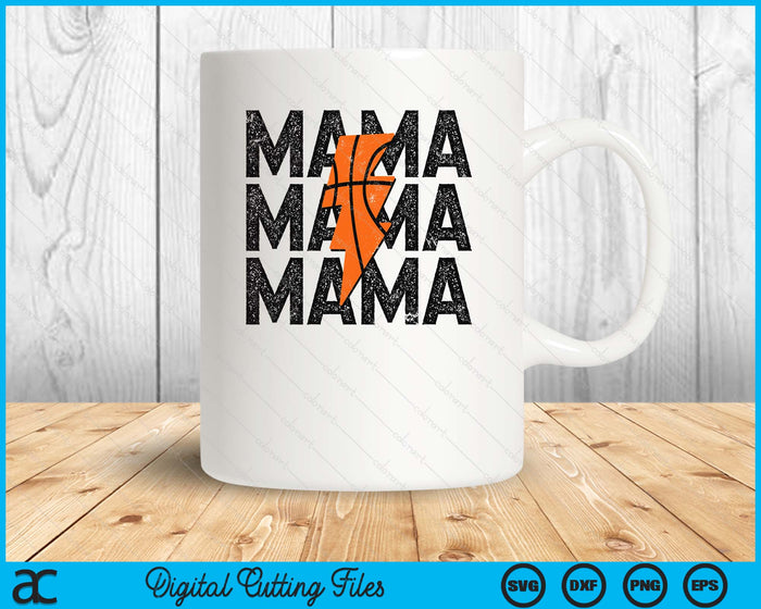 Basketball Mama Distressed Lightning Bolt SVG PNG Digital Printable Files