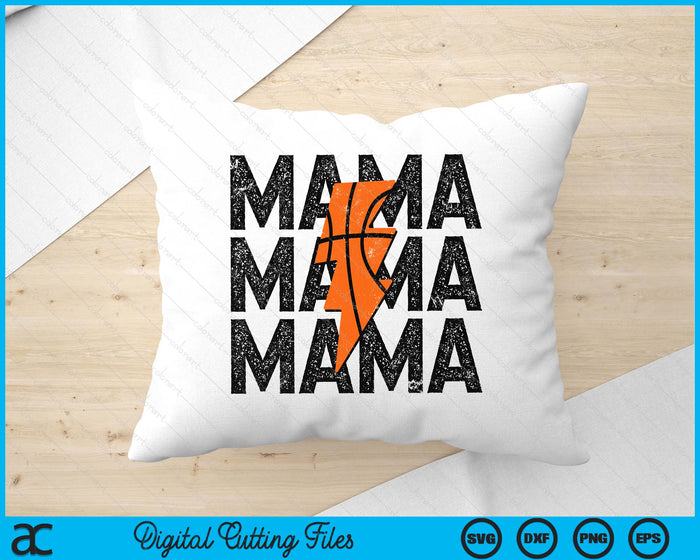 Basketball Mama Distressed Lightning Bolt SVG PNG Digital Printable Files