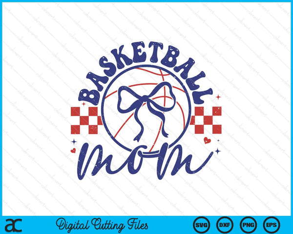 Basketball mom coquette bow Mother's Day SVG cut file