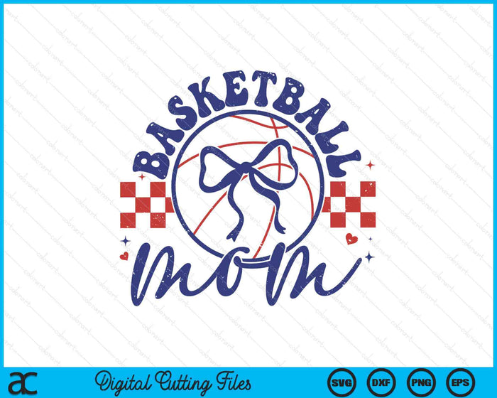 Basketball Mom Coquette Bow Mother's Day SVG PNG Digital Printable Files