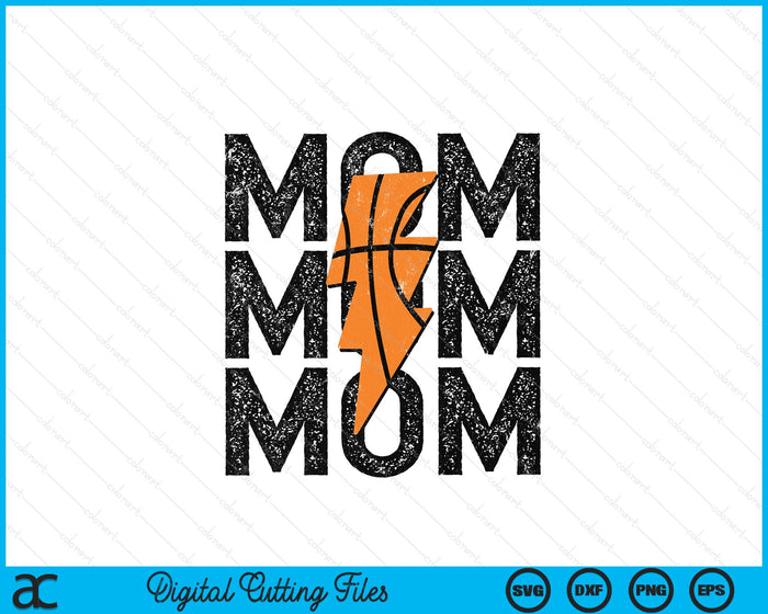 Basketball Mom Distressed Lightning Bolt SVG PNG Digital Printable Files