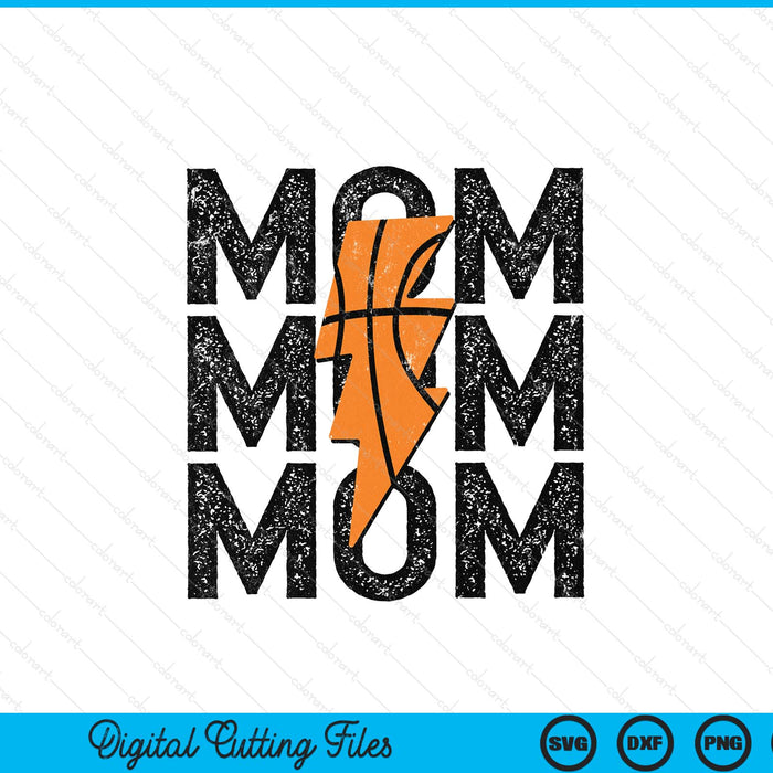 Basketball Mom Distressed Lightning Bolt SVG PNG Digital Printable Files