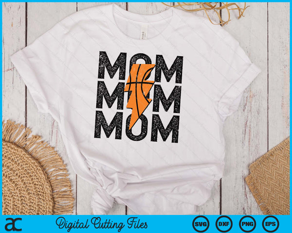 Basketball Mom Distressed Lightning Bolt SVG PNG Digital Printable Files