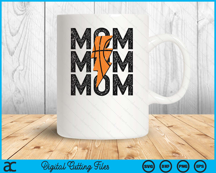 Basketball Mom Distressed Lightning Bolt SVG PNG Digital Printable Files