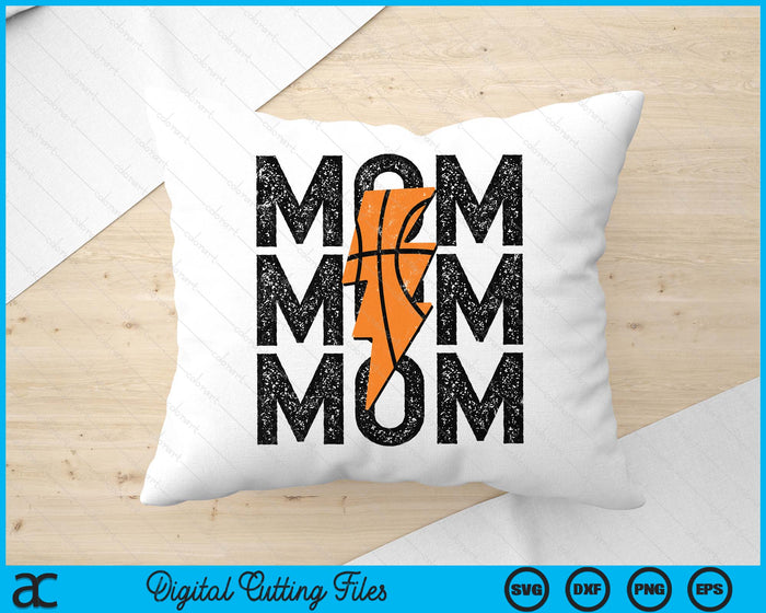 Basketball Mom Distressed Lightning Bolt SVG PNG Digital Printable Files